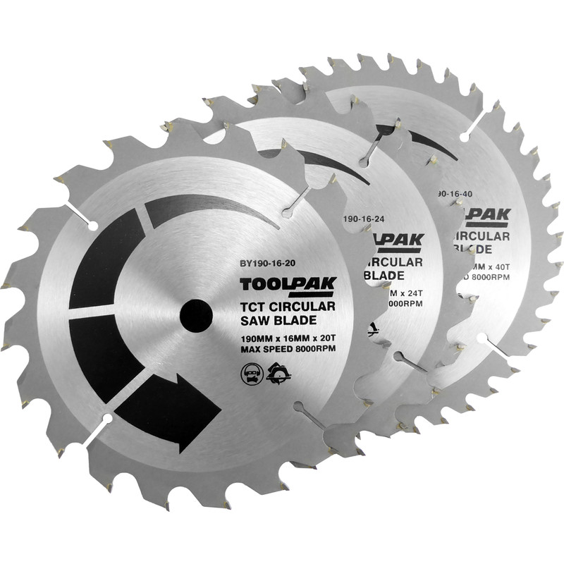 Toolpak TCT Circular Saw Blades 190 x 16mm