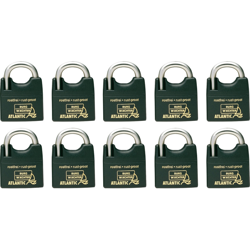 Burg-Wachter Brass ATLANTIC Keyed Alike Padlock Set 40mm