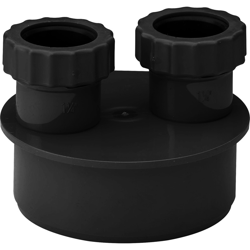 Double Waste Adaptor 32mm Black