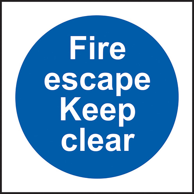Fire Safety Sign Fire Escape Keep Clear