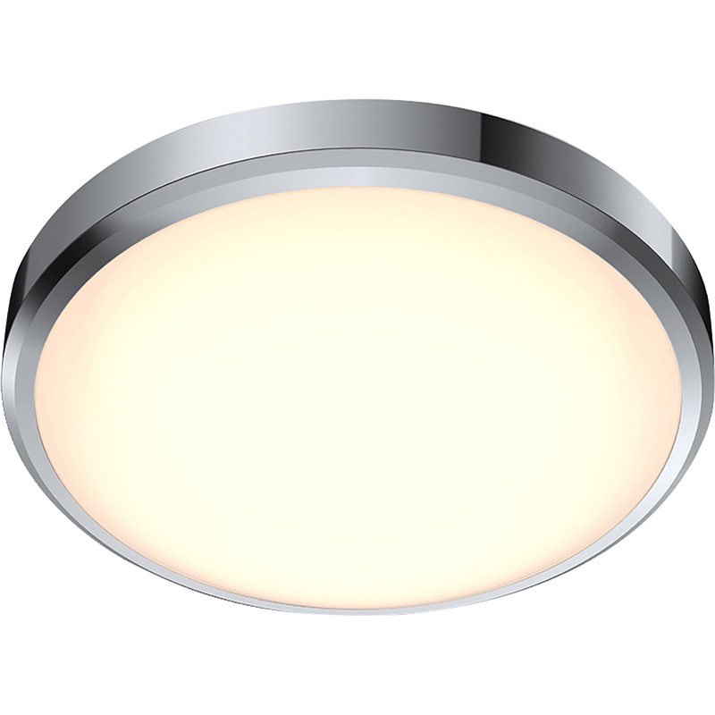 Philips Doris CL257 LED Round IP44 Ceiling Light Chrome 17W 1500lm Warm White