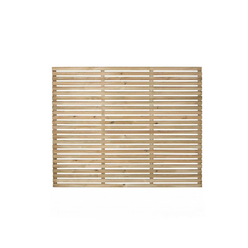 Forest Garden Pressure Treated Contemporary Slatted Fence Panel 6' x 5'