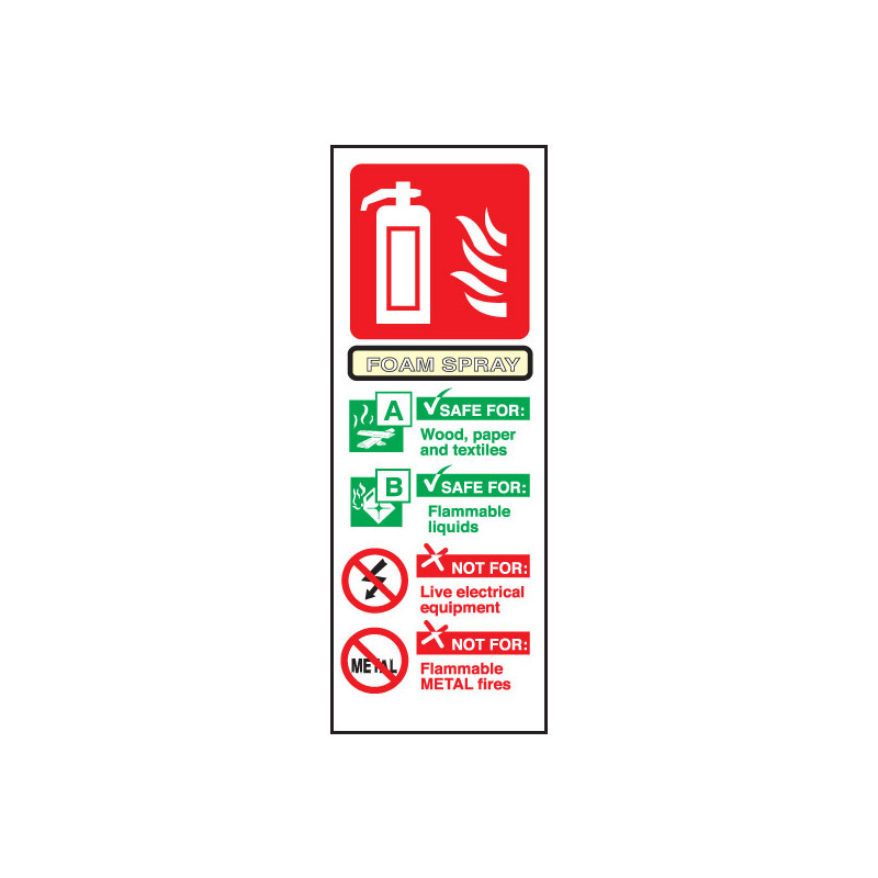 Fire Extinguisher Sign Foam Spray