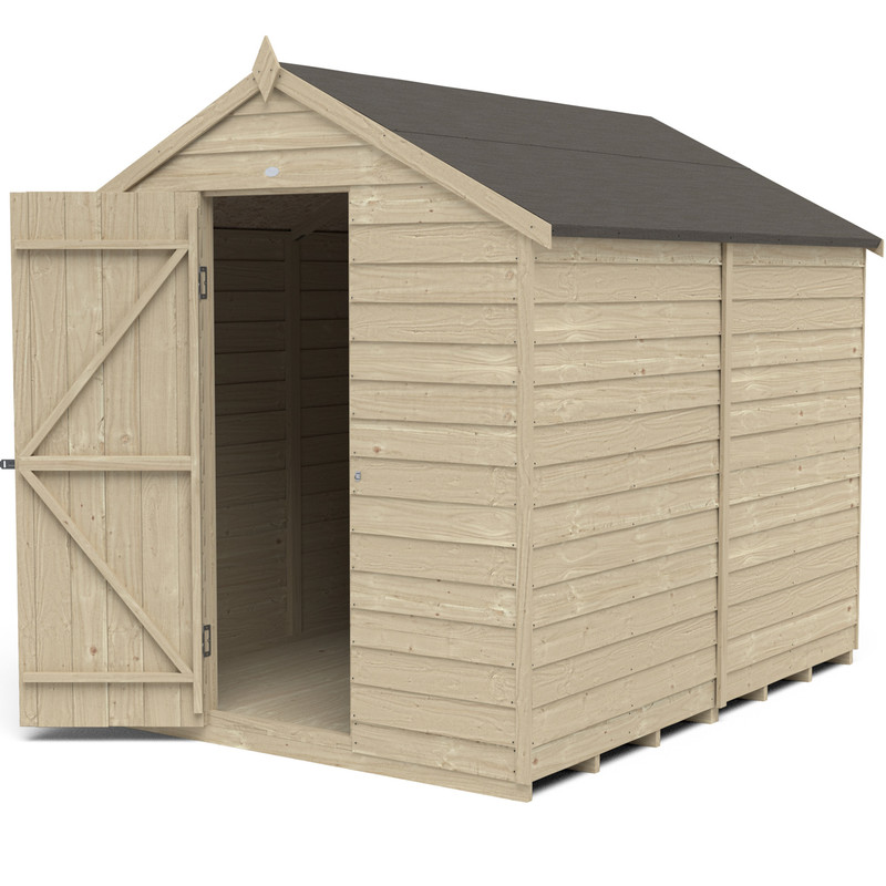 Forest Garden Overlap Pressure Treated Apex Shed - No Window 8' x 6'