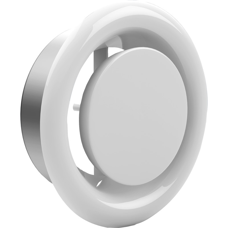 White Metal Extract Ceiling Valve 100mm