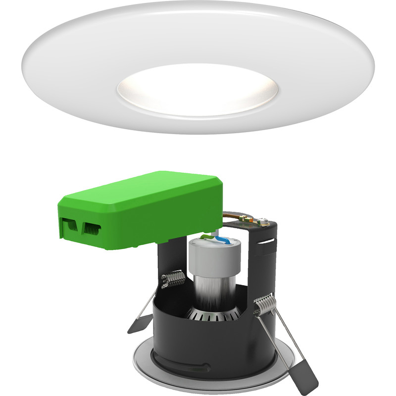 4lite WiZ Connected 4.9W LED Smart WiFi Bluetooth IP65 Fire Rated Downlight White - Warm to Cool White 345lm