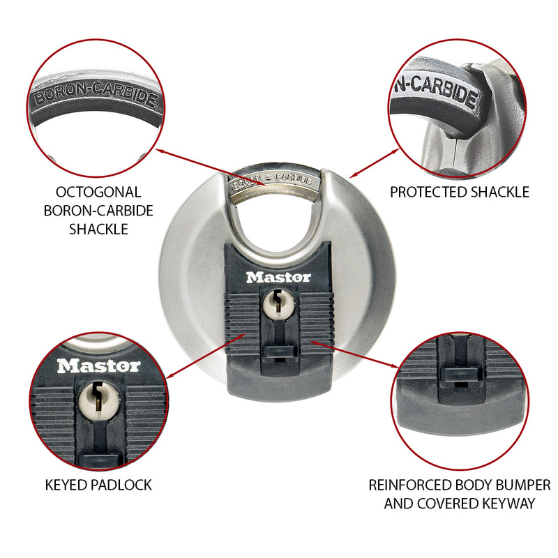 Master Lock EXCELL Stainless Steel Disc Padlock 70 x 10 x 16mm CS