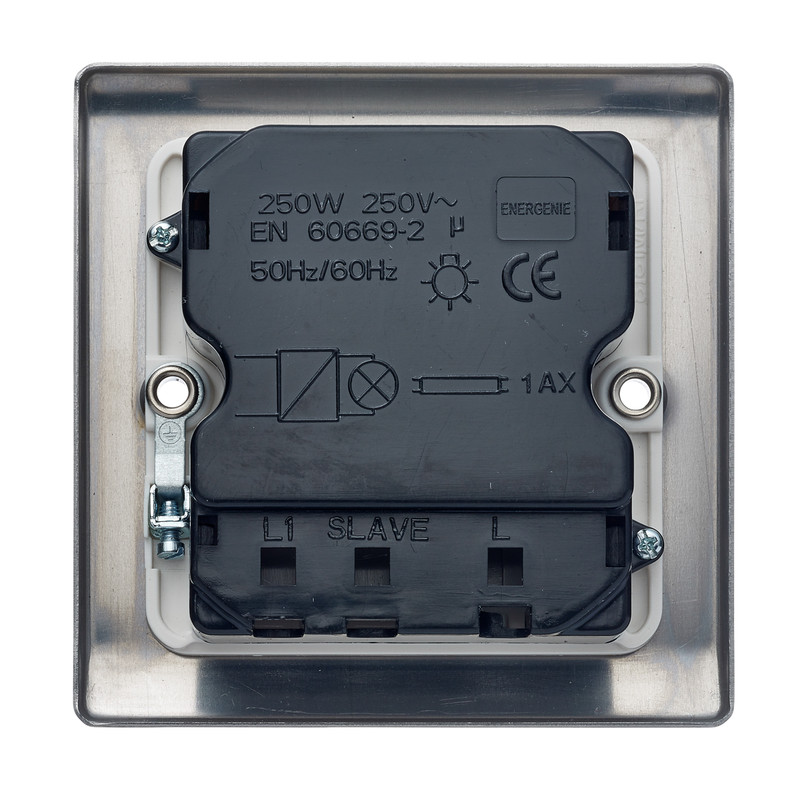 Energenie MiHome Smart 6MM Light Switch 1 Gang Dimmer 13A Steel