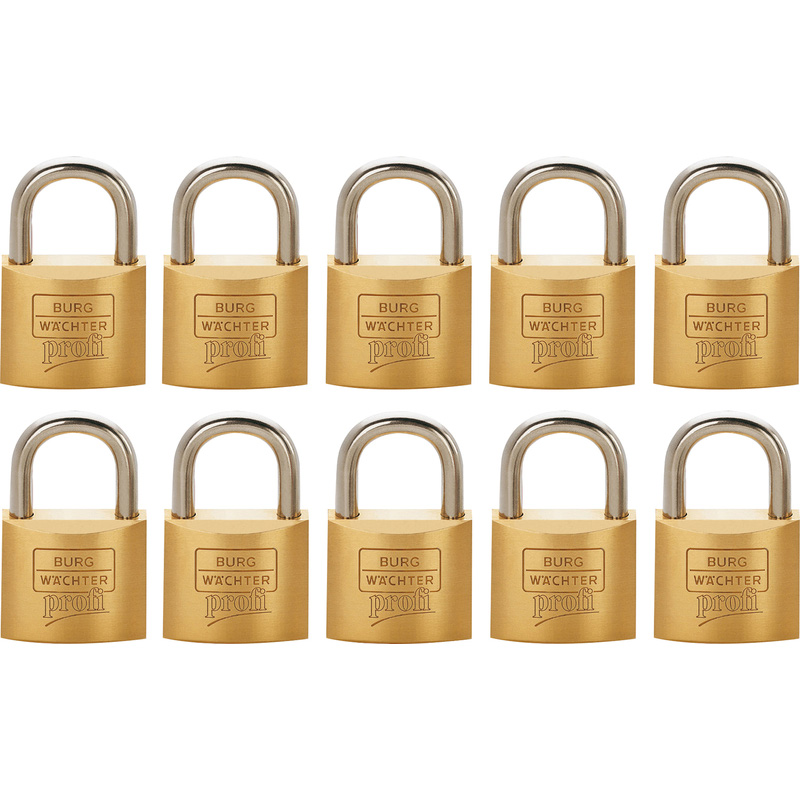 Burg-Wachter PROFI Ni Brass Keyed Alike Padlock Set 60mm