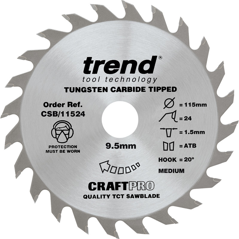 Trend Craft Circular Saw Blade 115 x 24T x 9.5mm CSB/11524