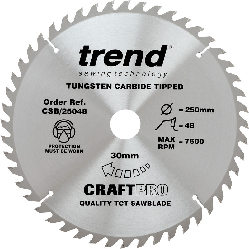 Trend Craft Circular Saw blade 250 x 48T x 30mm CSB/25048