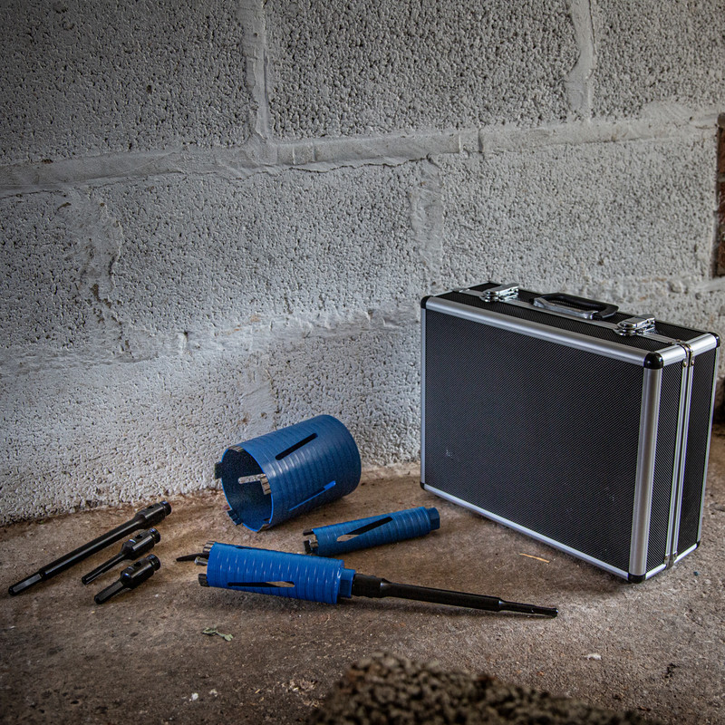 Professional Dry Diamond Core Drill Bit Kit 3 Core