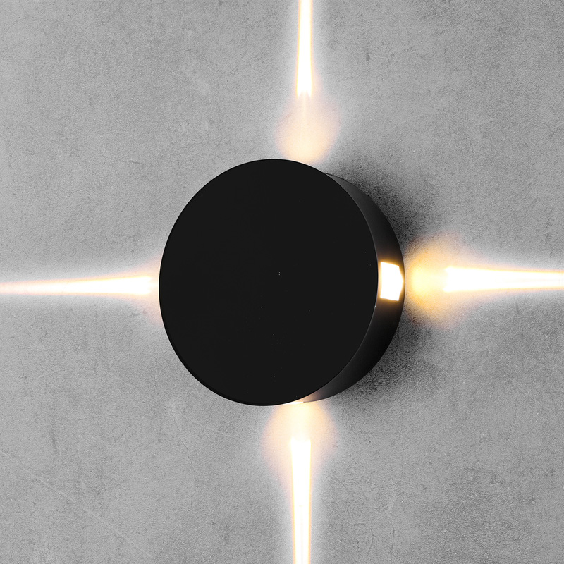 V-TAC 3W LED IP65 Wall Light Black 428lm 3000K