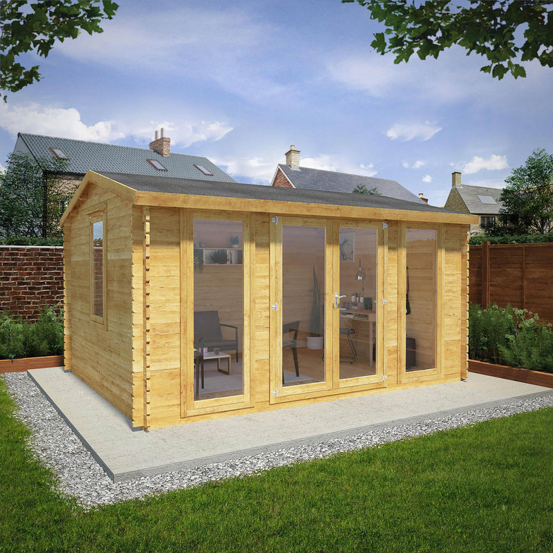 Mercia Home Office Director Log Cabin 4m x 3m - 44mm Double Glazed