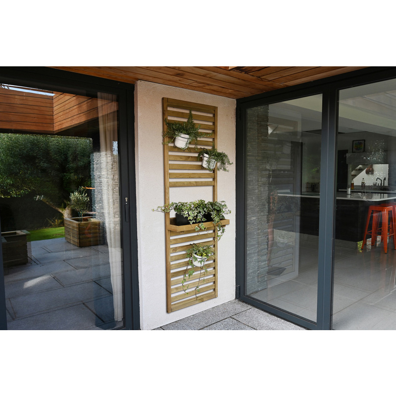 Forest Garden Slatted Wall Planter 1 Shelf 180cm(h) x 60cm(w) x 18cm(d)