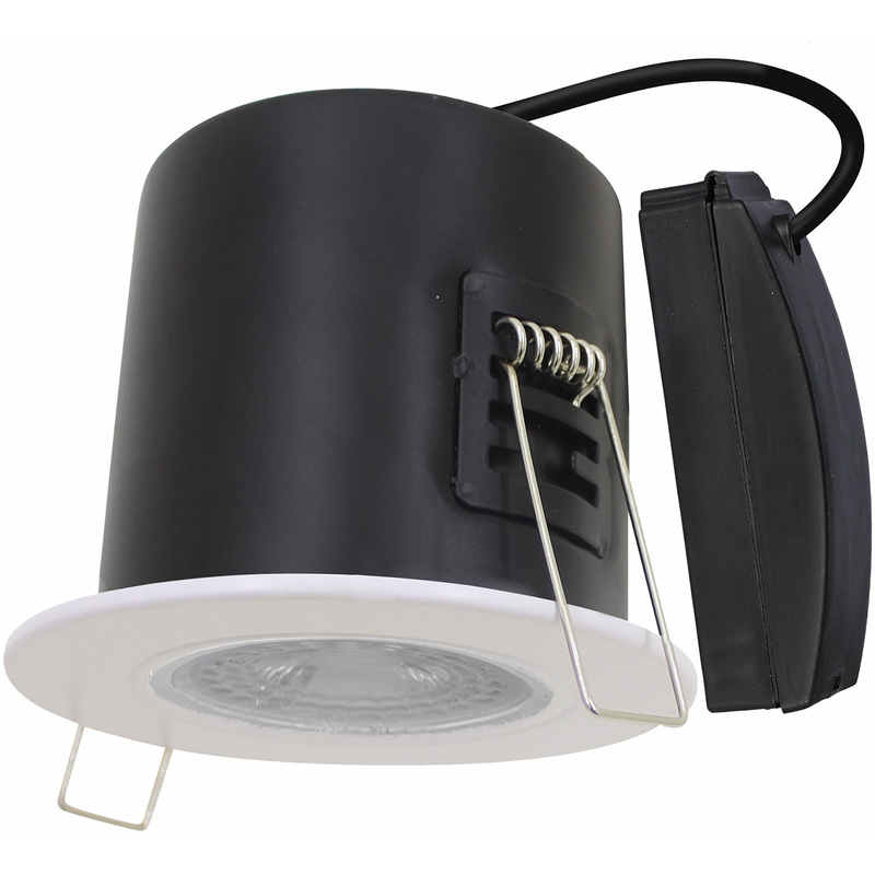 Wessex IP20 Compact Fire Rated GU10 Downlight White Bezel