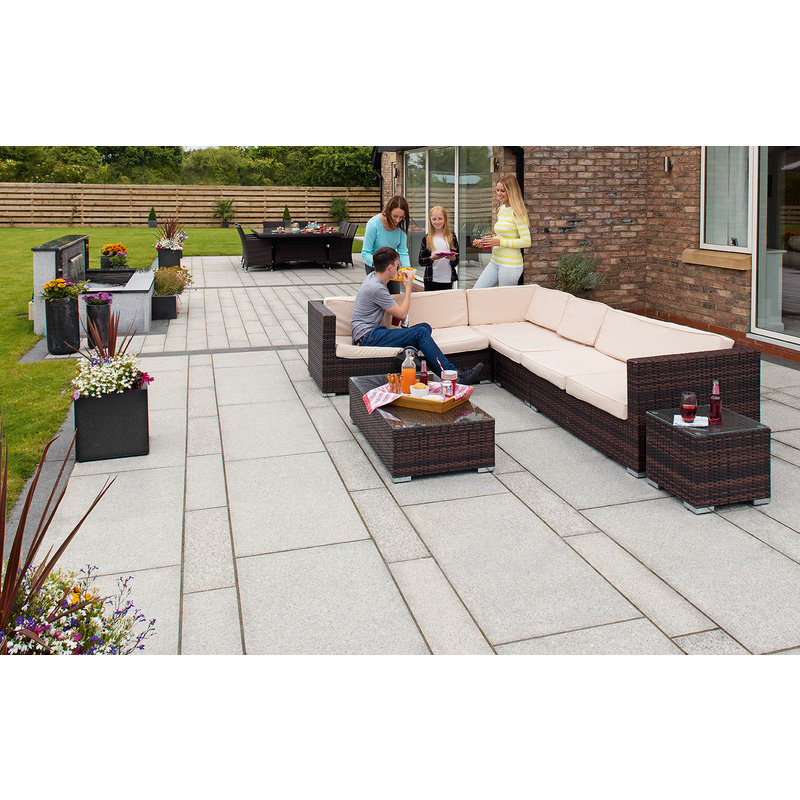 Marshalls Granite Eclipse Paving Slabs Light 606 x 606 x 25mm