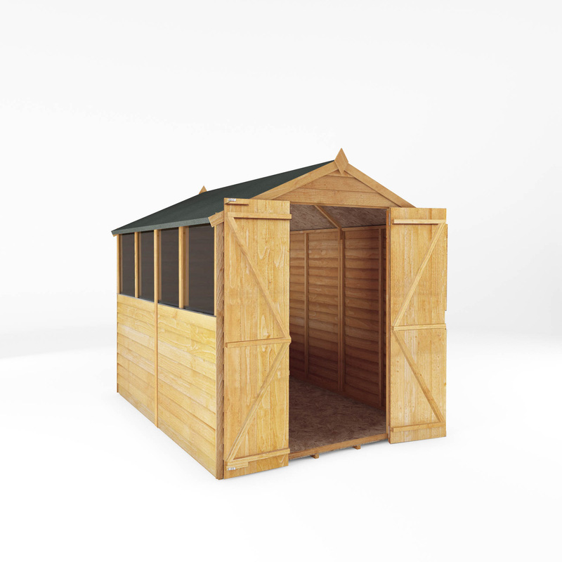 Mercia Overlap Apex Shed 8' x 6' - Double Door