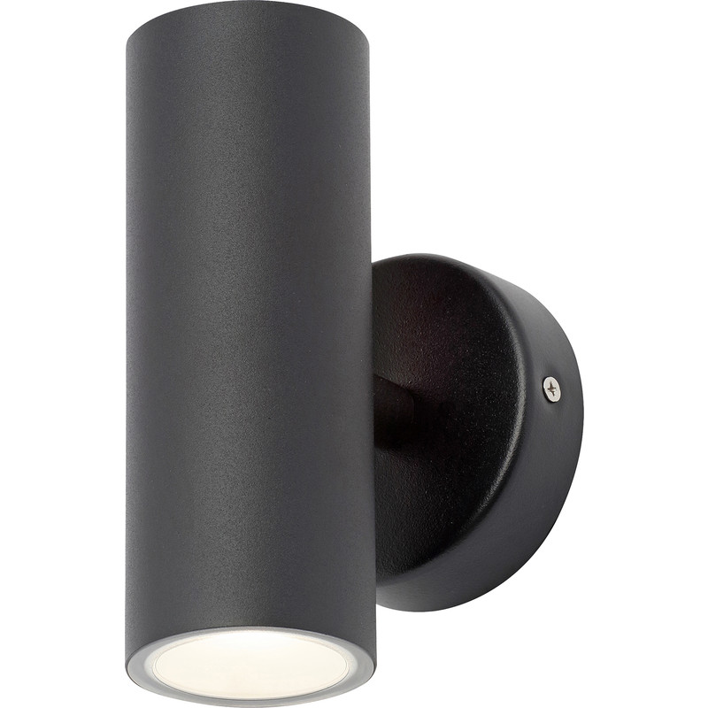 Zink Leto Integrated LED Stainless Steel Up & Down Light IP44 Black 2 x 4W 560lm