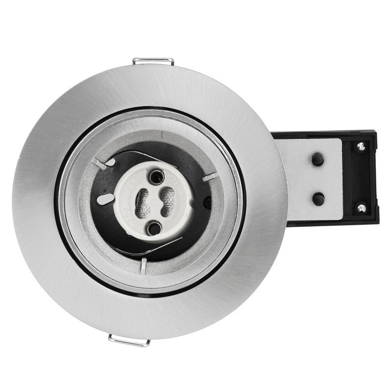Fire Rated Cast Adjustable GU10 Downlight Satin Chrome