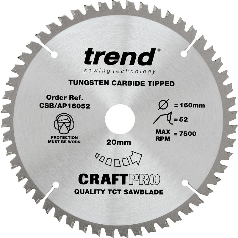 Trend Craft Circular Saw Blade 160 x 52T x 20mm CSB/AP16052