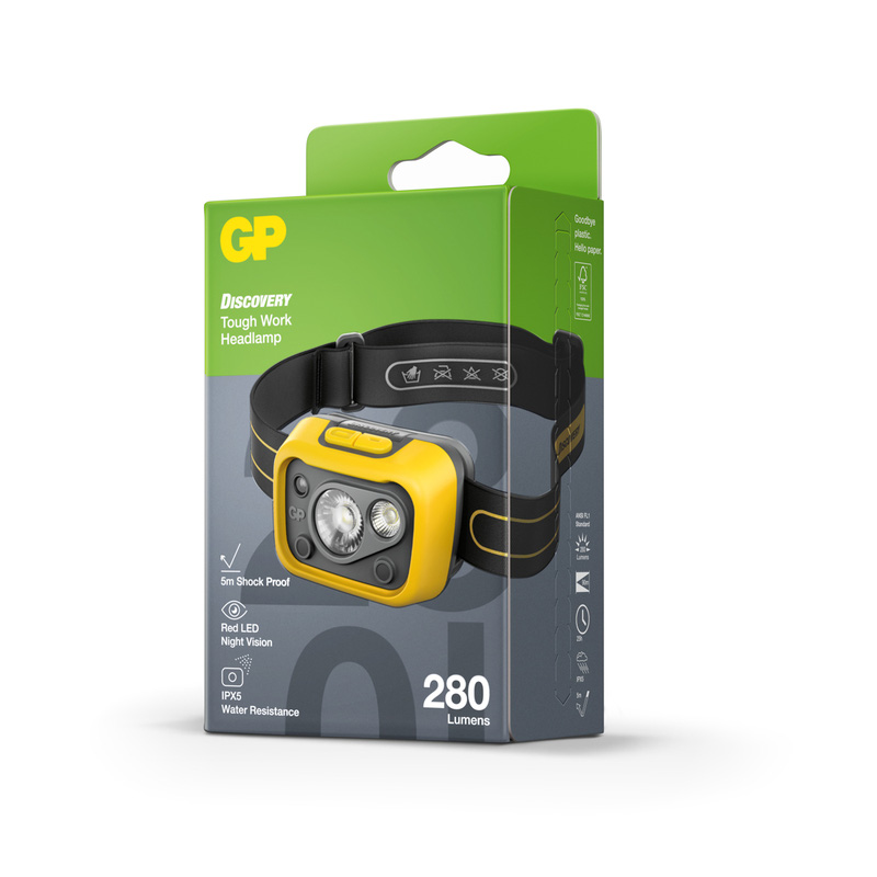GP DISCOVERY Ultra Robust Work Light Head Torch 280lm