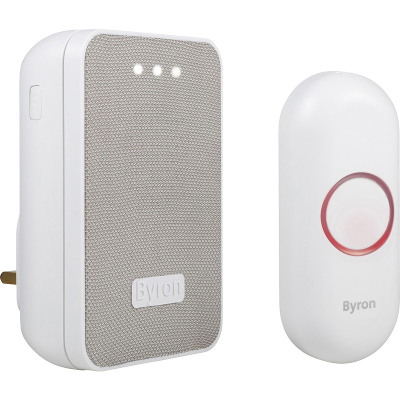 Byron Wireless Mesh Finish Doorbell Set Plug-in