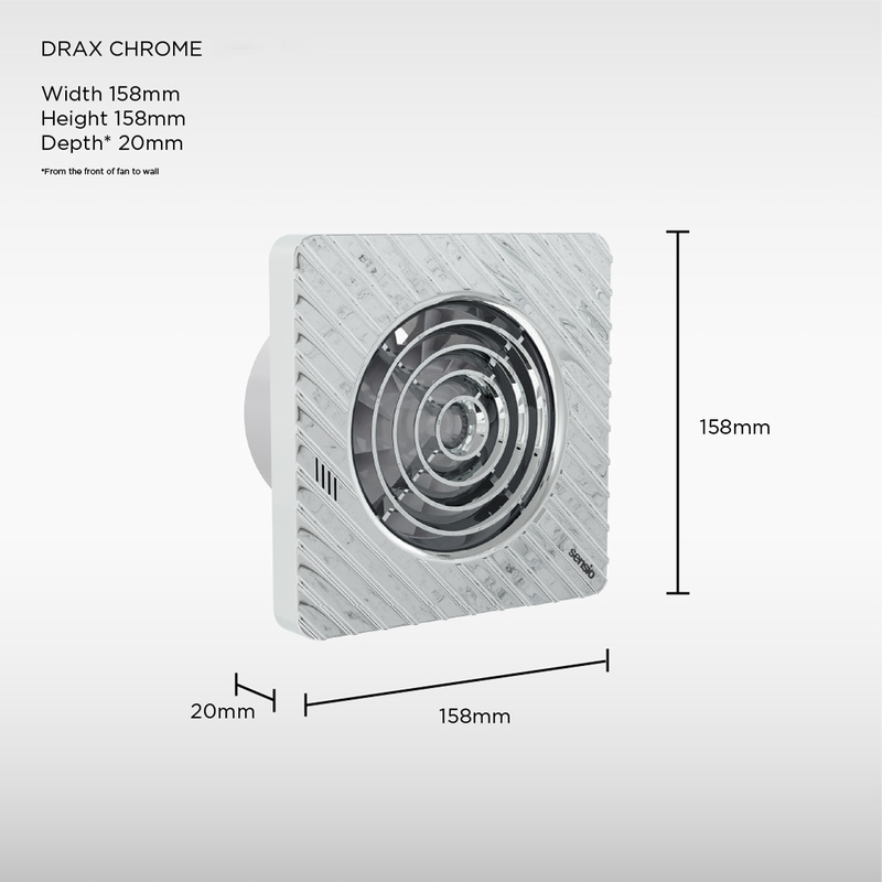 Sensio Drax Wall Ventilation Fan Chrome 100mm