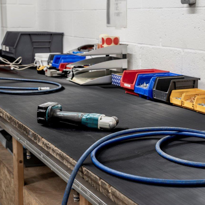 Rubber Rib Anti-Slip Floor Matting 3mm x 10m x 1.2m Roll - Black