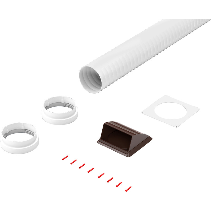 Cooker Hood Flexi Kit 125mm 1m Brown