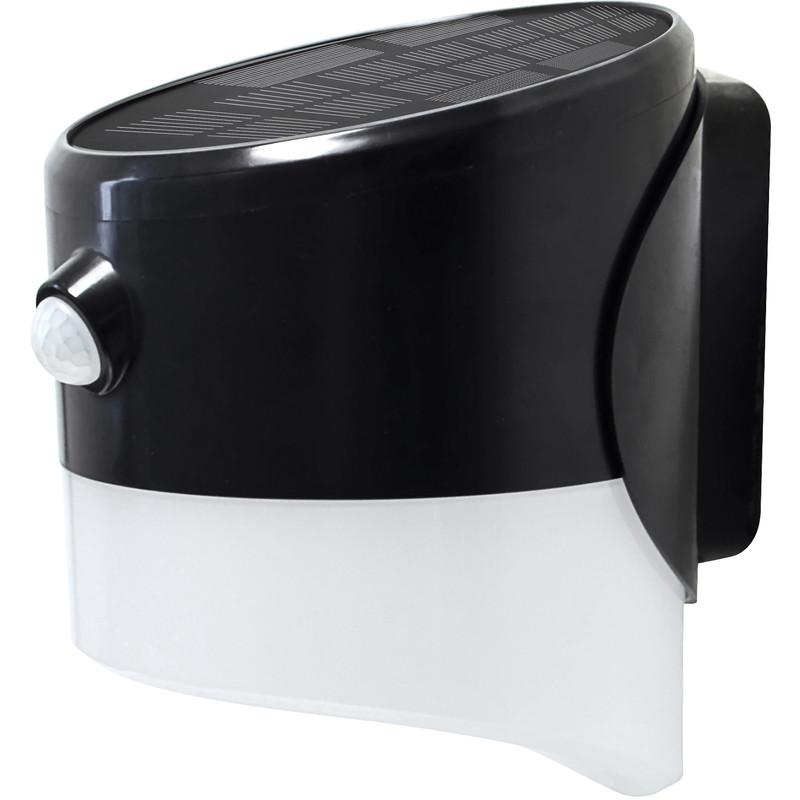 Luceco SOLAR Guardian 2W PIR Wall Lantern IP44 Black 200lm