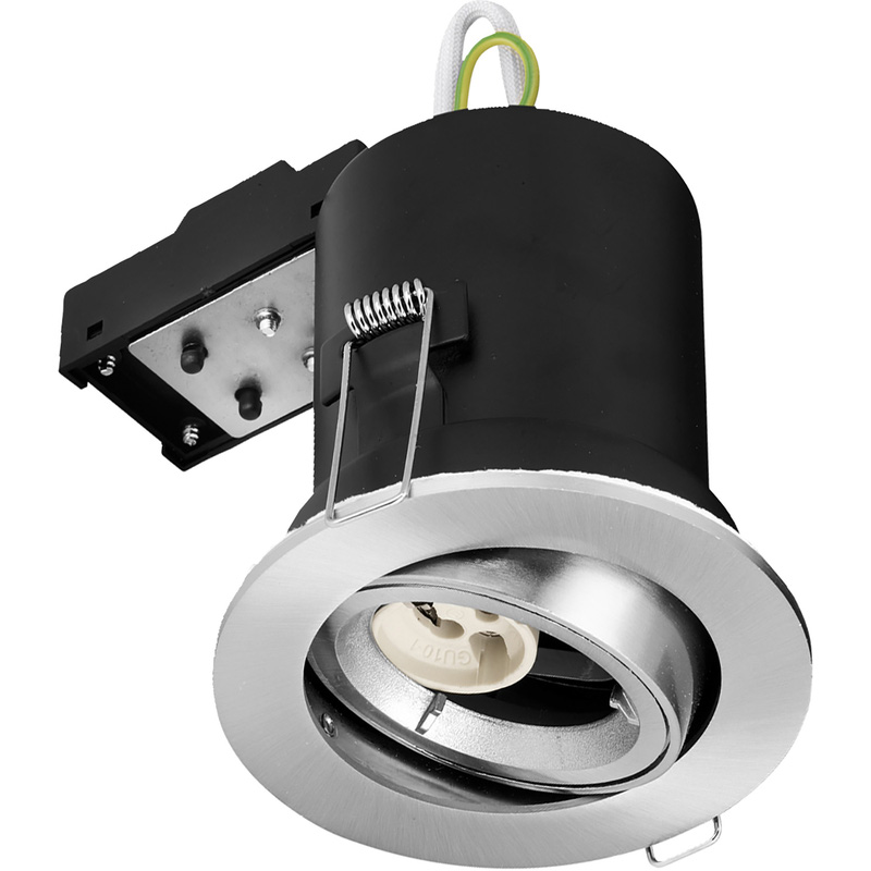 Fire Rated Cast Adjustable GU10 Downlight Satin Chrome