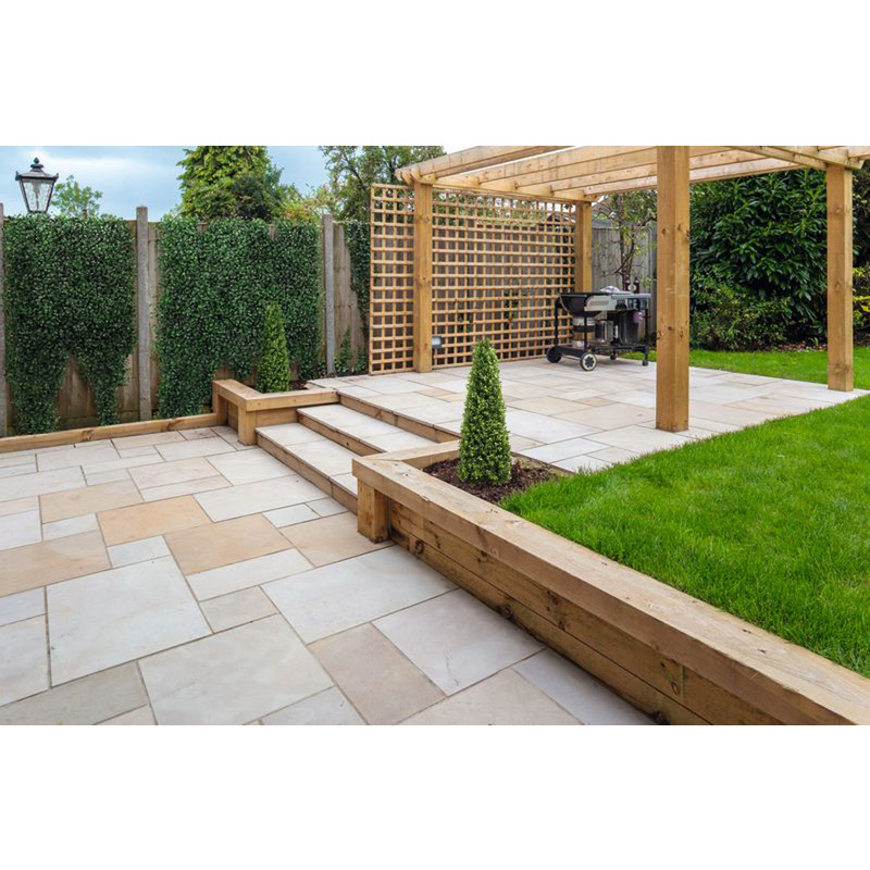 Marshalls Towngate Sandstone Natural Paving Slabs Buff Multi 610 x 610 x 18mm