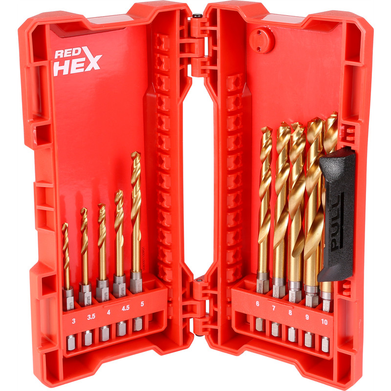 Milwaukee Shockwave HSS-G Red Hex Impact Rated Drill Bit Set