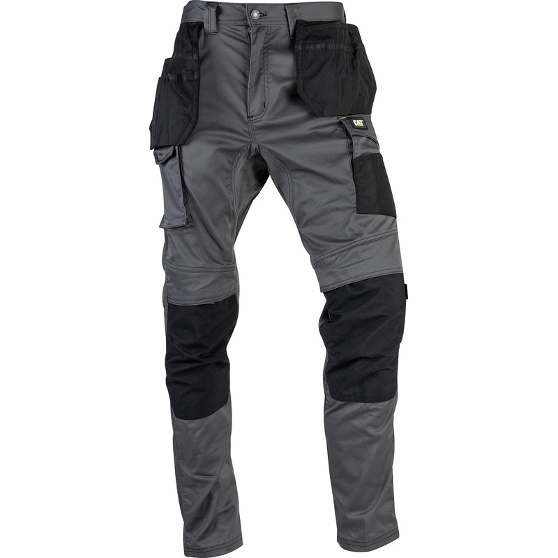 CAT Essentials Stretch Knee Pocket Trousers Dark Shadow 40" S
