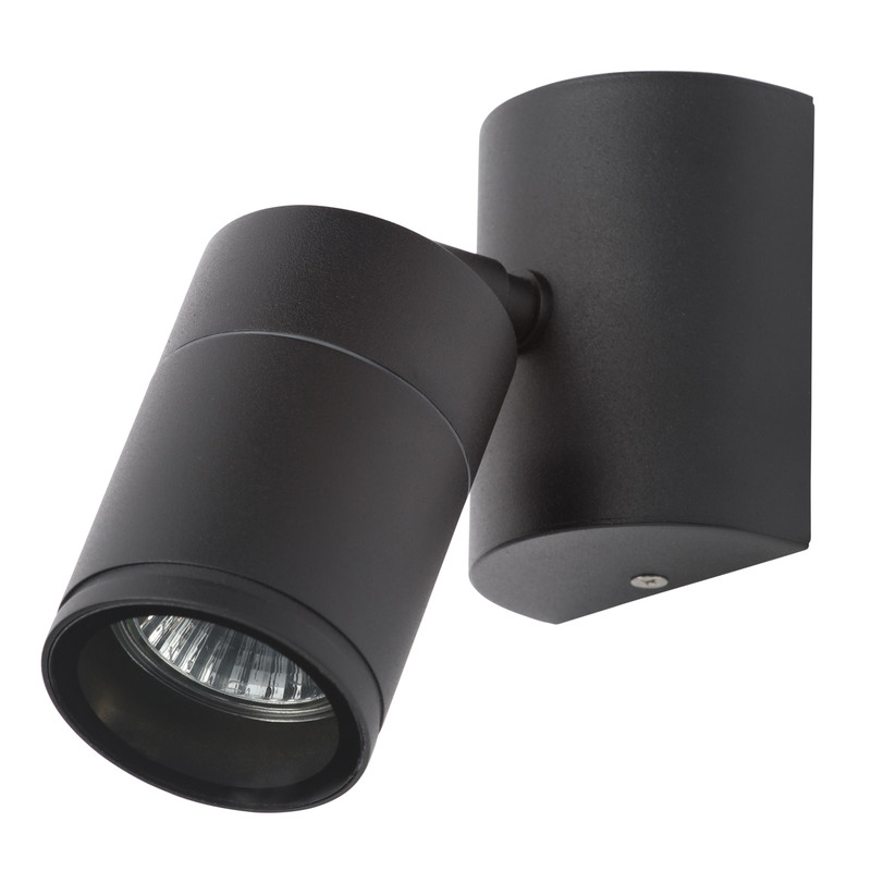 Islay IP44 Marine Grade 316 Stainless Steel Adjustable Up or Down Wall Light 1 x GU10 Black