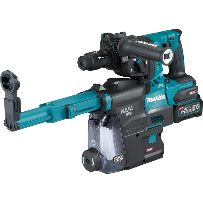 Makita XGT 40V SDS+ Rotary Hammer with Dust Extractor 1 x 2.5Ah