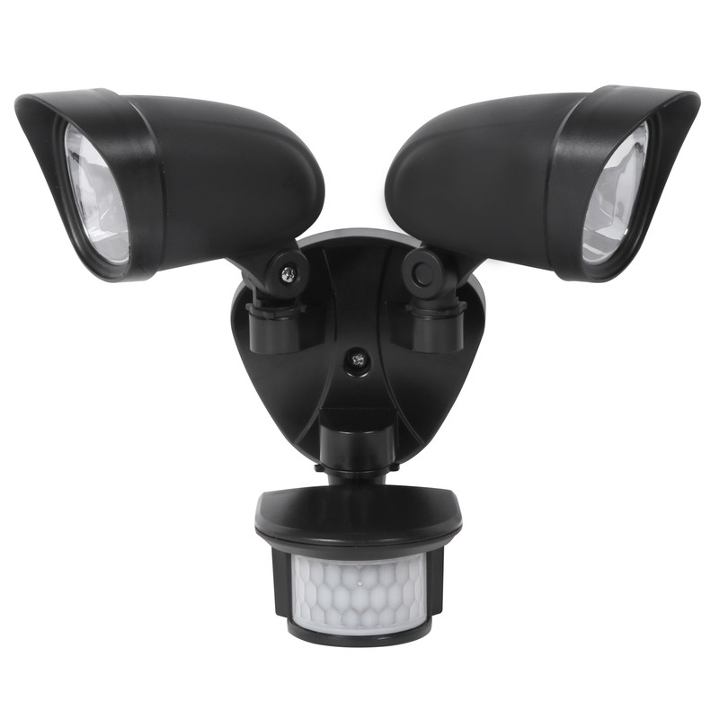 Zink LED Twinspot PIR Floodlight IP44 2x 3W Superbright