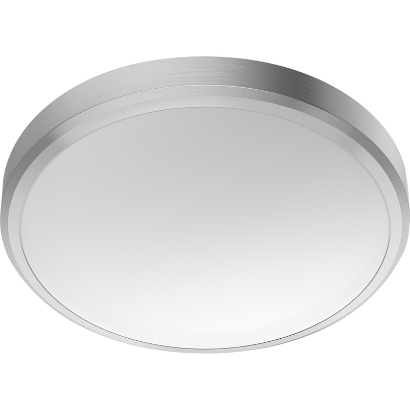 Philips Balance CL257 LED Round IP44 Ceiling Light Nickel 17W 1500lm Warm White