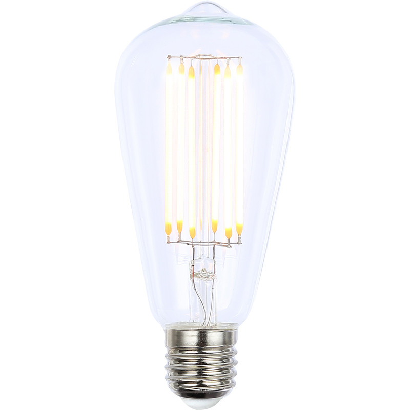 Vintage LED Filament ST64 Dimmable Bulb Lamp 6W ES 550lm Clear