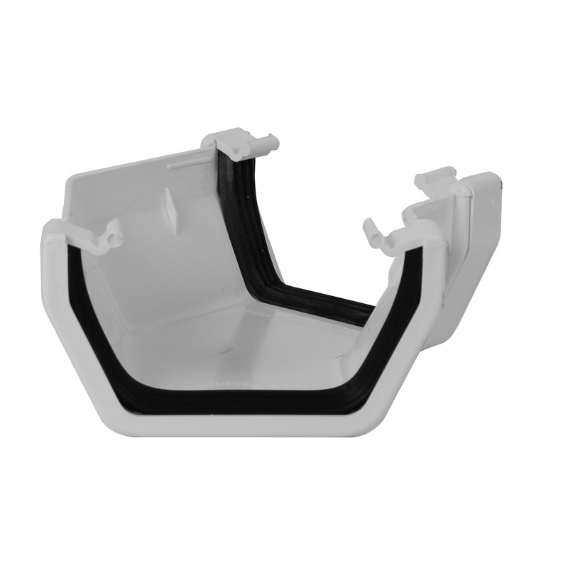 114mm Square Line Gutter Angle 135° White