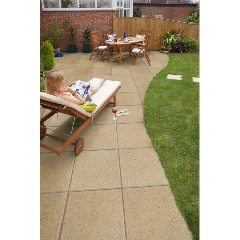 Marshalls Perfecta Paving Slabs Chamfered Buff 450 x 450 x 35mm