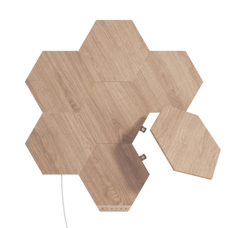 Nanoleaf Elements Hexagons Starter Kit Wood Look 7 Panels