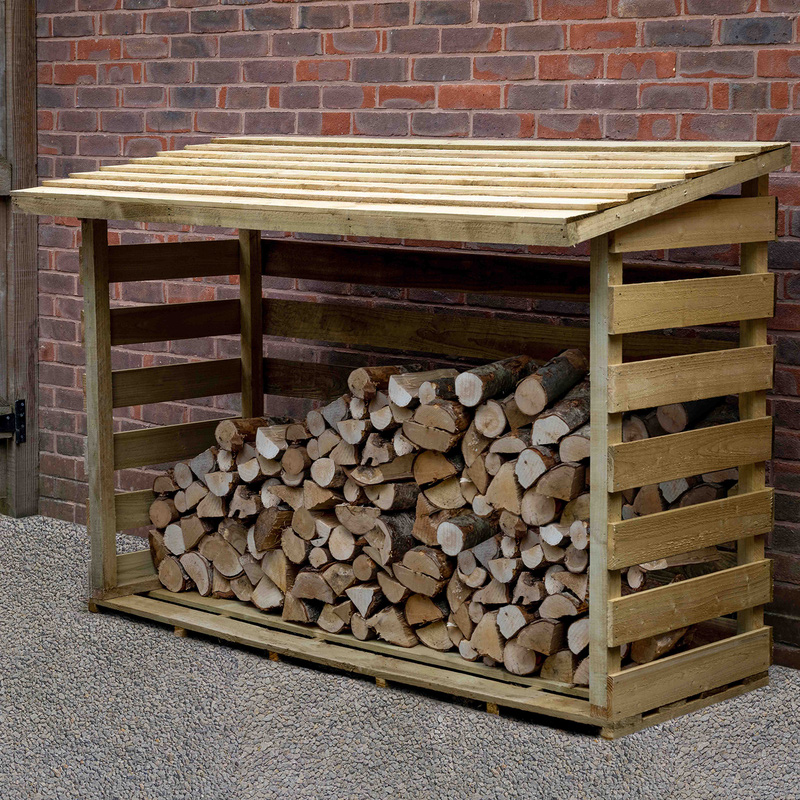 Forest Garden Large Pent Log Store 126.2cm(h) x 180cm(w) x 82.3cm(d)