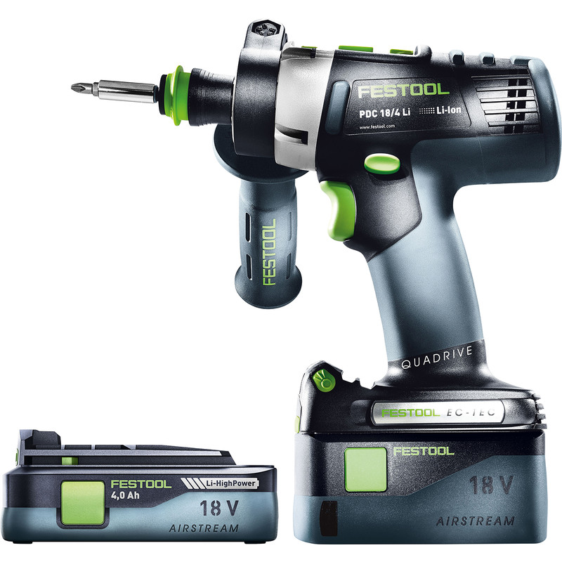 Festool PDC 18/4 18V Cordless Combi Drill 1 x 5.2Ah & 1 x 4.0Ah