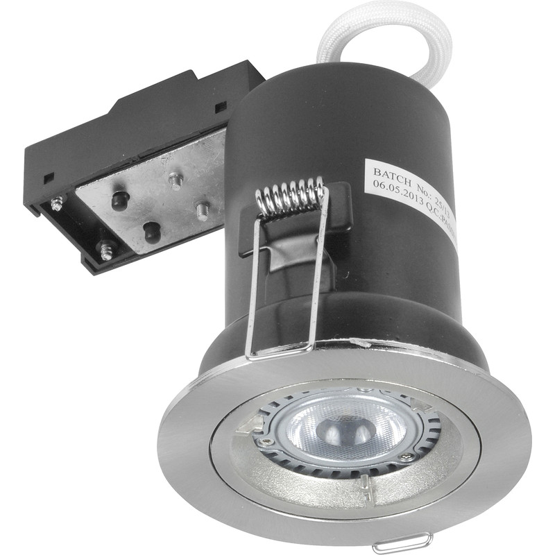 LED 5W COB Fire Rated GU10 Downlight Satin Chrome 330lm