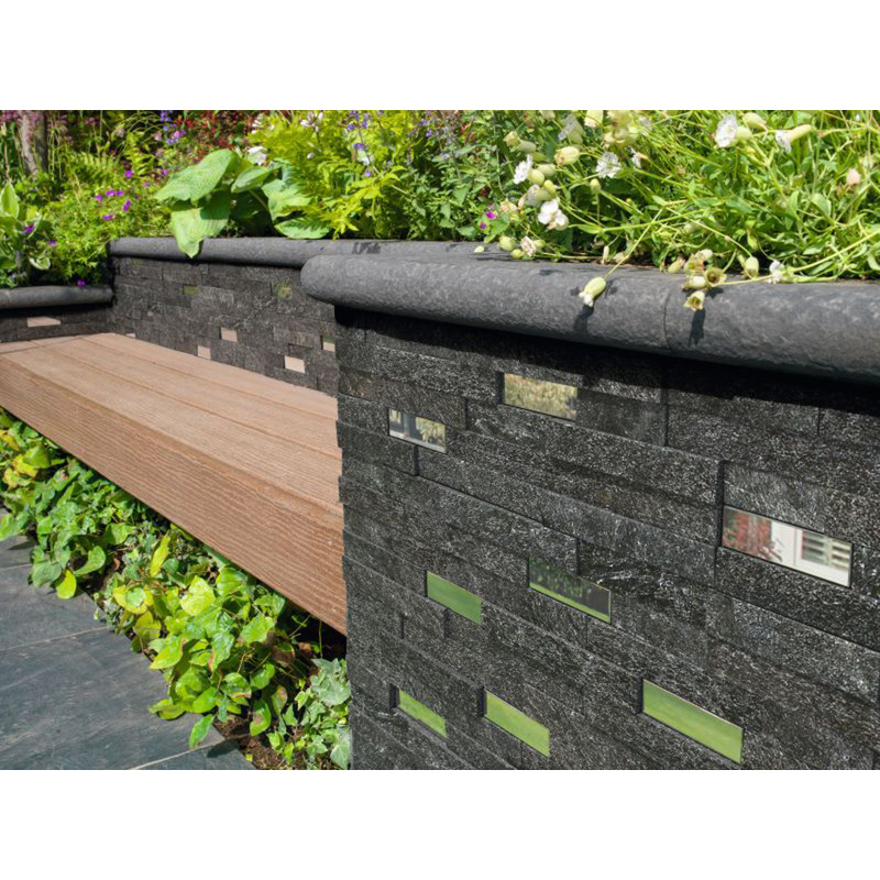 Marshalls Stoneface Drystack Walling Nero Quartzite with Mirrors 150 x 550mm