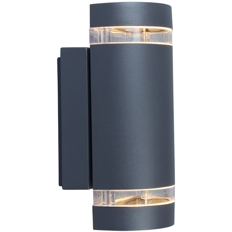 Lutec Focus IP44 Wall Light 2 x GU10 Dark Grey