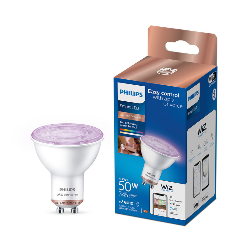 Philips WiZ LED GU10 Colour Smart Light Bulb 50W