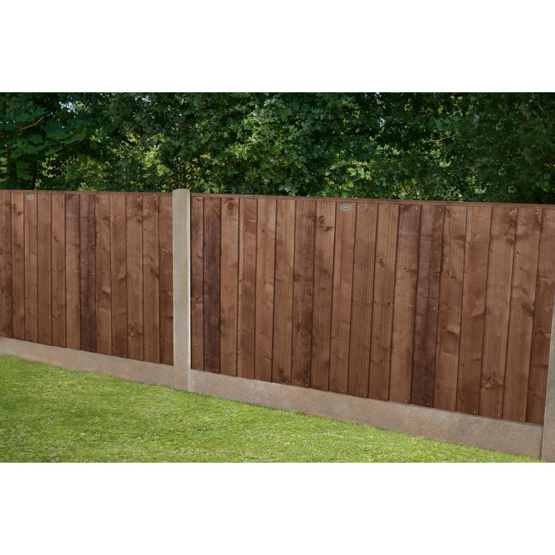 Forest Garden Pressure Treated Brown Closeboard Fence Panel 6' x 3'